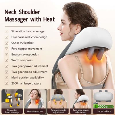 Aparelho de massagem do pescoço Shiatsu em forma de U Rejuvenescimento nas costas Fadiga Relaxamento do aquecimento cervical