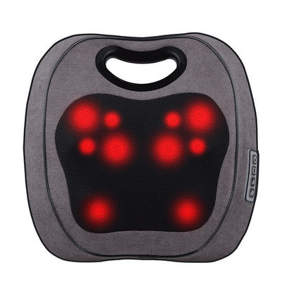 Eletrônico Shiatsu pescoço ombro traseiro almofada de massagem profunda com rolamento de guincho calor 8W massagista