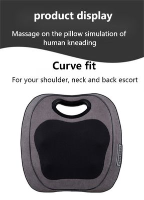 Eletrônico Shiatsu pescoço ombro traseiro almofada de massagem profunda com rolamento de guincho calor 8W massagista