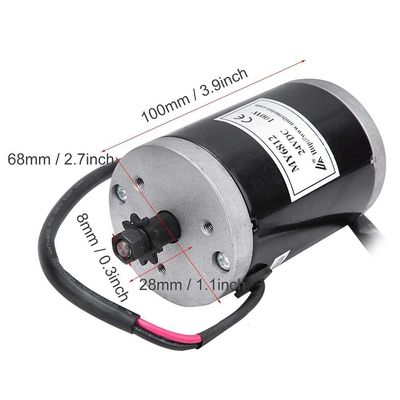 Motor de escova de bicicleta elétrica controlador de bicicleta elétrica motor escovado 24V 100w alta velocidade com poleia de cinto