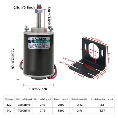 Comutação de escovas Motor de ímã permanente de alto binário 30W 12V/24V Motor de gerador DIY