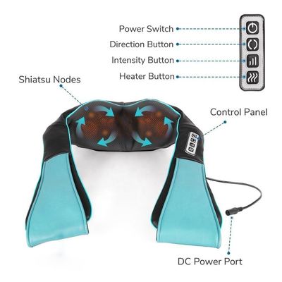 Massagem de almofada de joelhos de 25W elétrico de corpo inteiro com tecido profundo Massagem de Shiatsu costas ombro e pescoço Massagista com calor