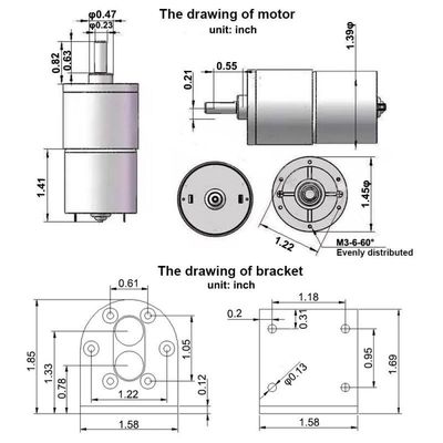 37mm Diâmetro caixa de engrenagens grande motor de redução de torque durável por muito tempo 12V 150rpm