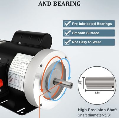 Motor elétrico de 1750 rpm para esteira médico motor de condução de propósito geral de fase única