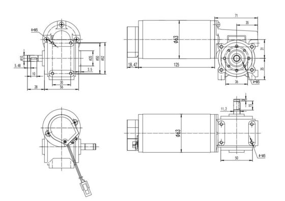 Motor de corrente contínua de 63 mm de torque elevado para aplicações de trabalho pesado