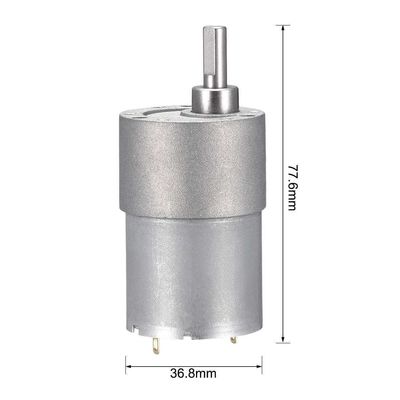 Motor de engrenagem de corrente contínua de metal puro de 24 V para esteira Característica impermeável Faixa de velocidade 12-1600 r/min