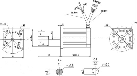 Motor sem escovas de 80mm 48v 440w para alta potência e eficiência em eletrodomésticos robóticos
