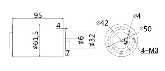 61mm 24v 60W Brushed DC Motor Elétrico com Avanço e Reverso YLP 80BL-154-3