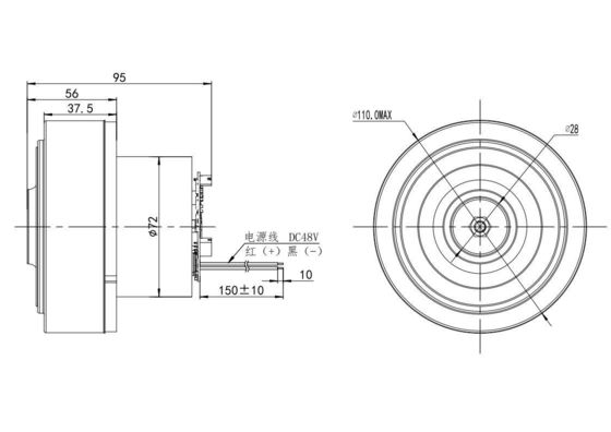 110 mm Diâmetro 40000 rpm Motor DC sem escovas para turbina elétrica de 220v 85W