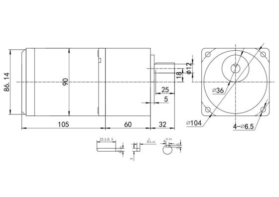 Tipo de caixa de engrenagens engrenagem de eixo excêntrico 40W 90mm 220V Spur Gear motor de escovação AC para perfuração de parede
