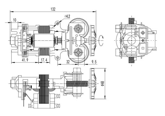 Motor universal de alta velocidade de corrente alternada de 54 mm máquina de treino de fase única motor 200W 110V 75dB