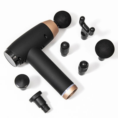 Pistola de massagem elétrica de tecido profundo com 6 cabeças, 30 velocidades e tela LCD e carregamento USB 1 kg