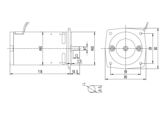 Motor de rotação reversa totalmente fechado 150W 110V 220V AC para máquina de esteira 65mm