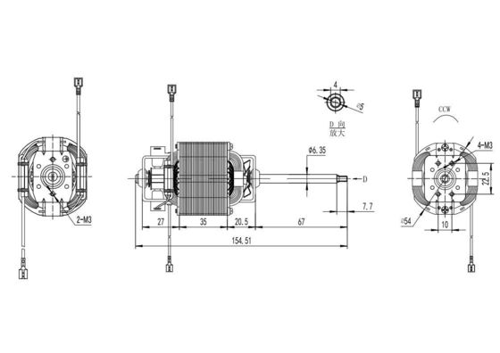 110v 220v AC Motor elétrico universal para esteira 300w 11000rpm 12000rpm 54mm 50/60Hz