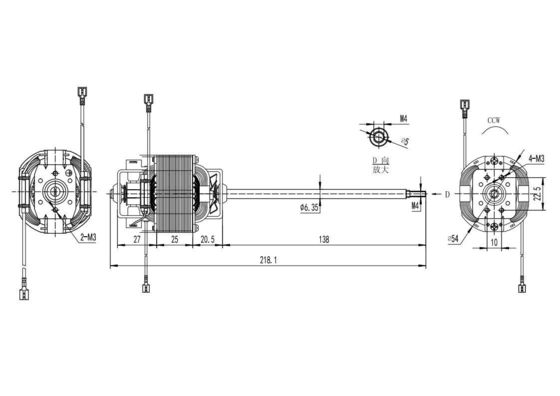 Motor Elétrico AC de Alto Torque 110v 220v 100w 200w 300w para máquina de esteira 10000rpm