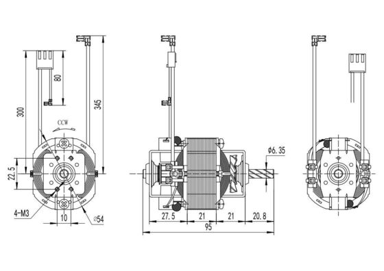 Velocidade 54mm Motor Diâmetro totalmente fechado Universal AC Motor para esteira 110v 220v