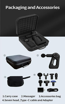 Pistola de massagem profissional para recuperação e relaxamento muscular de todo o corpo 229*247*105 mm
