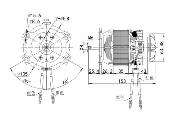 Motor não indutivo síncrono 93mm 10000rpm 230v 250w 500w 75dB motor elétrico AC