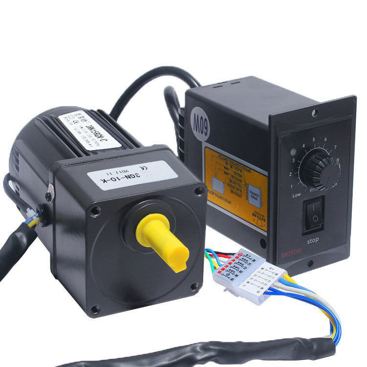 Motor de engrenagem elétrico de baixa rotação e velocidade variável com alto binário e motor de escova