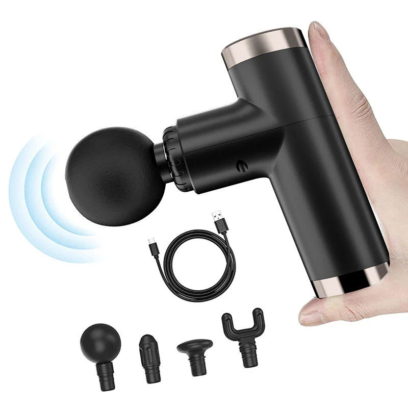 Relaxa os músculos com 4 velocidades Pistola de massagem de percussão potente 920g Mini Metal ABS Design